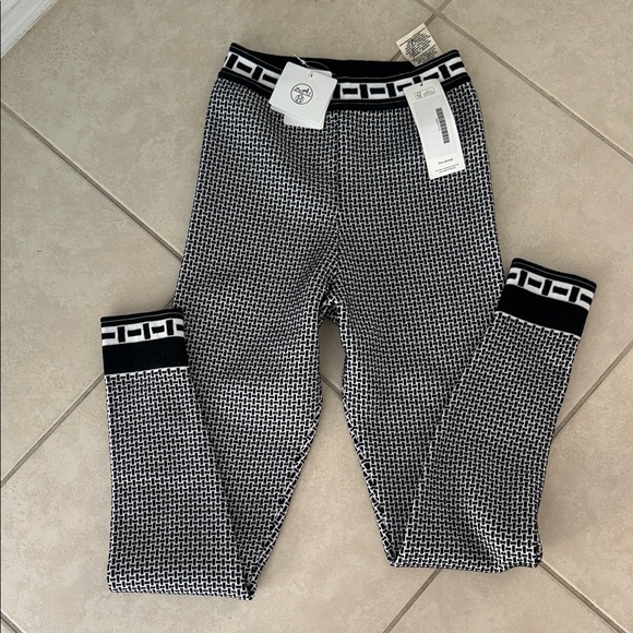 Hermes Black and White Patterned Leggings